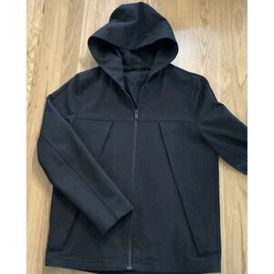 COS Men's Black Lined Hoodie Jacket‎ US Medium Cotton Blend P/N 0304797